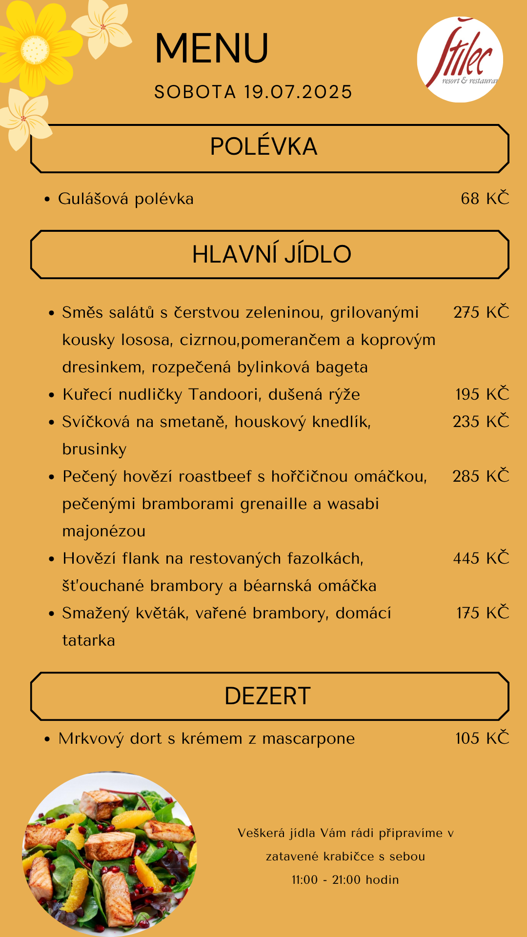 Nabídka dne - výdej jídel s sebou