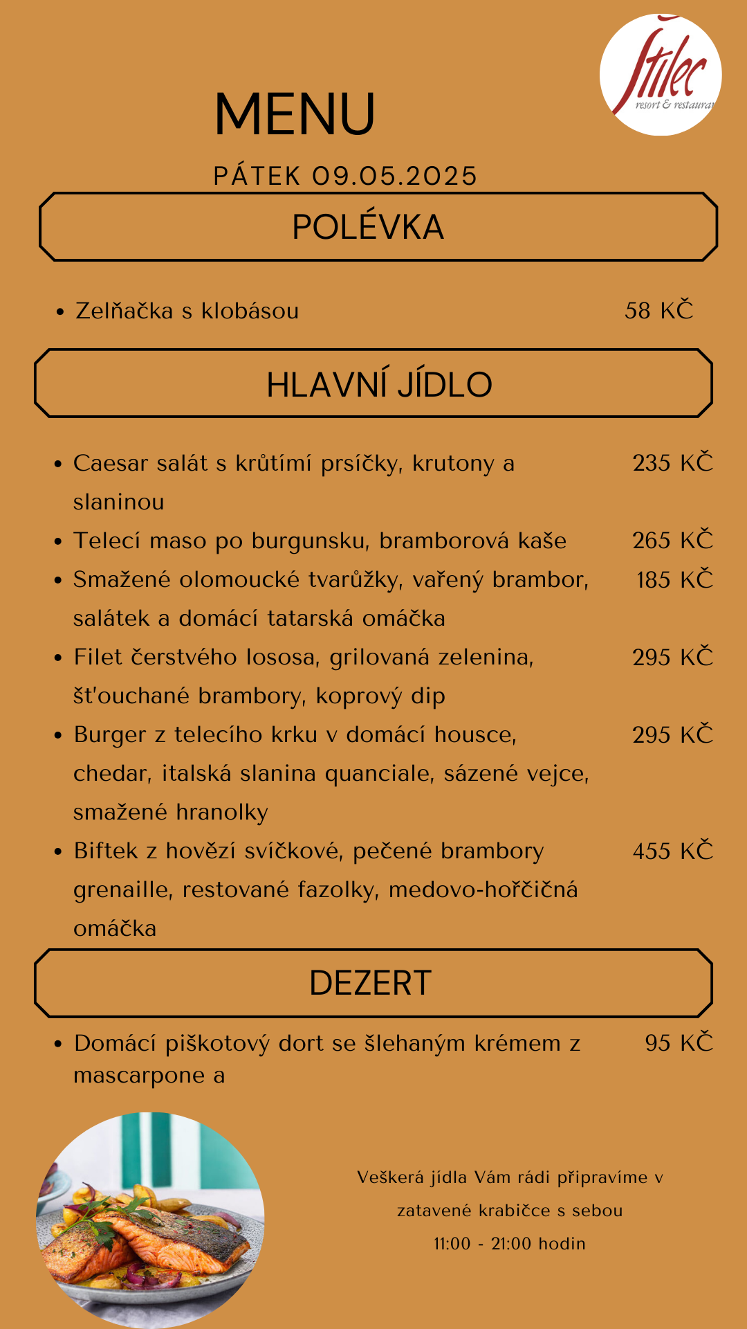 Nabídka dne - výdej jídel s sebou